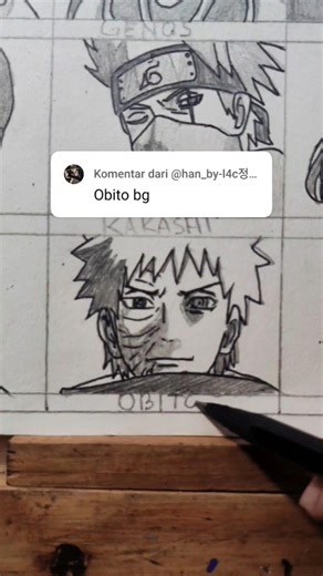 Drawing Obito Face easy #shorts #obito #narutoshippuden