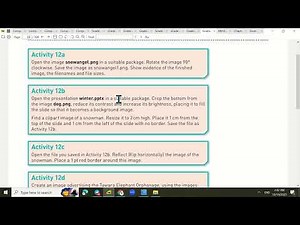 ICT IGCSE Practical Chapter12 Activities12a+12b