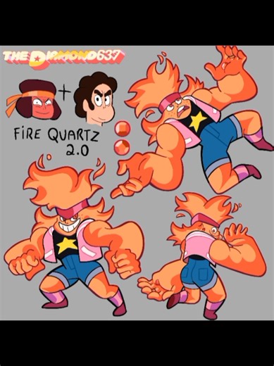 Fire Quartz 2.0 - Fusion of Ruby and Steven #rubystevenuniverse #stevenquartz #fusion #fanfusion #stevenuniverse #stevenuniverso #fy #fyp #blackdiamond