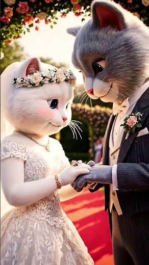 Romantic Cat Wedding in the Garden | Love Merriage Part 3 #shorts #viral
