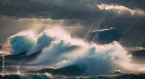 Wind and wave data is transformed into a dynamic visual representation highlighting the intensity and movement of storms across the ocean 4k animation