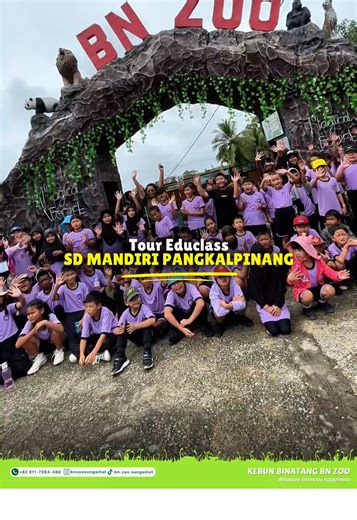 Keseruan Tour Educlass SD Mandiri Pangkalpinang di BN Zoo 🌿🐾 Belajar sambil bermain, makin dekat dengan alam dan satwa 💚 Hashtag: #BNZoo #TourEduclass #WisataEdukasi #SDMandiriPangkalpinang #naturegivesushappiness