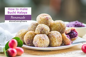 33K views · 218 reactions | Make your own Homemade Buchi Halaya ❤ Come and watch our 3 minute video tutorial with audio narration  Check out for the Ingredients below. Enjoy Watching ❤ ❤ Your Home Cooking Dreams ❤ Ingredients: 3 cups of Glutinous Rice flour 1/2 cup of Rice Flour 3/4 cup of white sugar 1/2 cup sweet potato 1 cup of Lukewarm water | Home Cooking Dreams | Facebook
