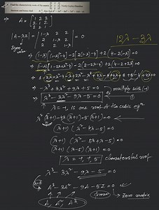 4. Find the characteristic roots of the matrix ⎣⎡​122​212​221​⎦... | Filo