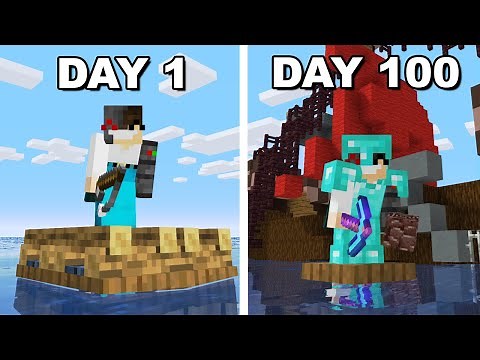 I Survived 100 Days Stranded on a Raft in Minecraft...