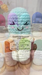 Handmade Crochet Chill Pill Toy,happy Pill Toy,emotional Support Gift,psychological Health Gift,cheer up Gifts,gift for Her/coworker/friend - Etsy