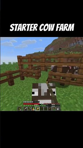 Simple Starter Cow Farm #minecraft