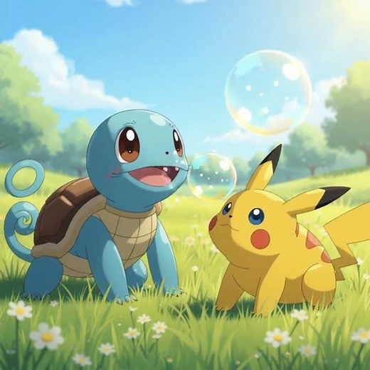 Pikachu zaps squirtle#pokemon #kidsstory #shortstory #thundershock#bubble