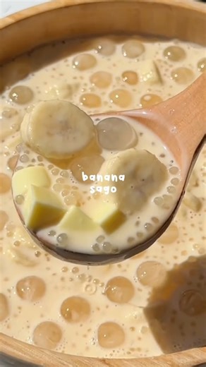 Let’s make Banana Sago 🍌 One of the best flavors I’ve made so far!! #sago #tapioca #boba #homecafe #banana | Feed Meimei