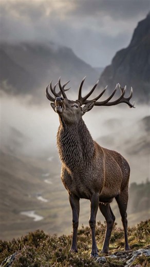 The Red Stag Roar — Scottish Highlands at Dawn #wildlife #animalshorts #photography