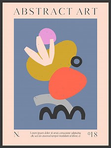 Art modern vector poster with hand drawn organic shapes,textures and...