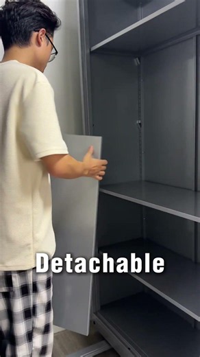 Adjustable Steel Cabinet with Detachable Shelves for Custom Storage