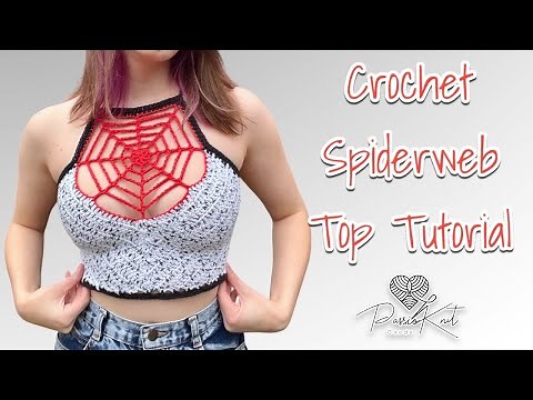 Halloween Spider Web Crochet Crop Top | TUTORIAL | DIY