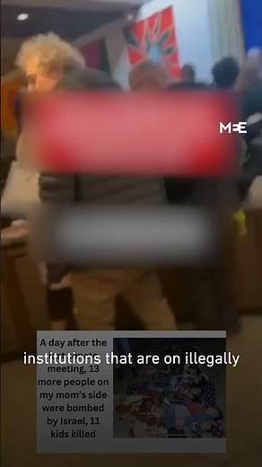 York University’s outgoing president in Canada steps on photos of Palestinians killed by Israel