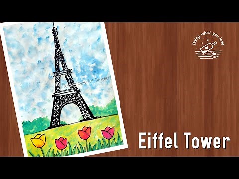 How to Draw Eiffel Tower Simple Step by step Live Tutorials For Kids | Free Drawing Classes