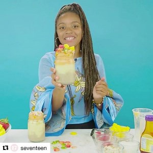 Whipped up the cutest summer #nicecream stack with my @seventeen fam ✨🍦💗 Tap the link in my bio to get the recipe and see the full video for this tasty treat 👅👌🏽 | Haile Thomas