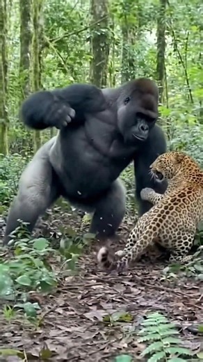 Trepidation Film on Instagram: "NEVER Approach a Silverback Gorilla's Family!⚠️ This is the ultimate confrontation between two apex predators! Watch the massive Silverback charge, bite, and violently SLAM the leopard to defend his troop. The most brutal display of jungle dominance ever filmed. 🎬 For more videos, visit my YouTube channel. Link in bio. #silverback #silverbacks #gorillafight #gorilla #gorillas #gorillaattack #leopardattack #leopard #animalfight #wildlife #animals #apexpredator #an