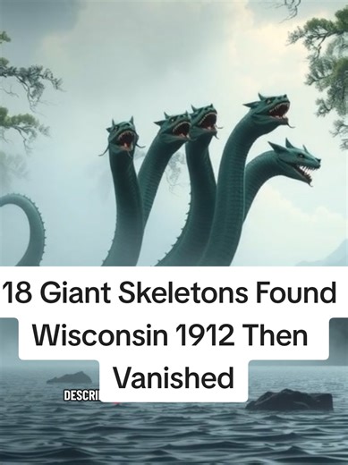 18 Giant Skeletons Found Wisconsin 1912 Then Vanished. May 4, 1912 New York Times report Delavan Lake Wisconsin archaeologists excavating burial mound Lake Fawn Farm uncovered 18 skeletons height seven feet six inches over ten feet six fingers each hand six toes each foot double rows teeth elongated skulls. In this video we explore; Devil's Lake Wisconsin giant skeletons, 18 giants found 1912 New York Times, Delavan Lake Nephilim six fingers, seven-headed serpent Devil's Lake #DevilsLakeGiants #