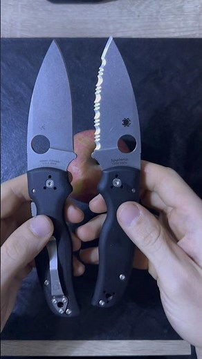 Serrated & Plain edge VS peeling an Apple #tools #edc #entertainment #Versus #viral #test #fypシ #vs