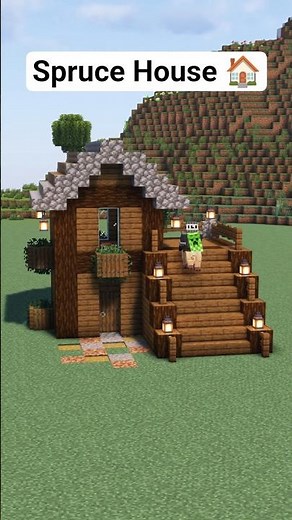 Survival Spruce House in MINECRAFT! 🏠✨