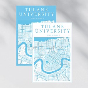 Blue Tulane University Topographic Lines Map | Digital Download | Map Decor - Etsy Canada