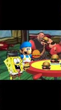 #shorts #spongebob #supermario #splatoon #tf2 #crossover #memes #smg4meggy #nintendo #animation
