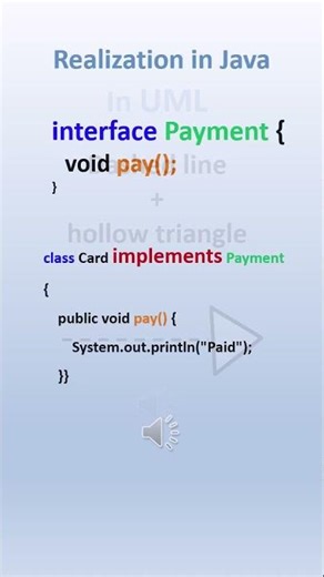 UML Realization Explained | Implements in Java (OOP Basics) #shorts