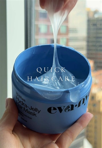 asmr quick haircare 💙 from dry to hydrated hair in just 5 minutes using @Eva NYC new hydra-jelly hair mask! @Ulta Beauty #evapartner #asmr #haircare #hairmask #hairtips