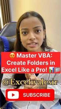 😍Master VBA: Create Folders in Excel Like a Pro! 📊📁 #excelwalesir