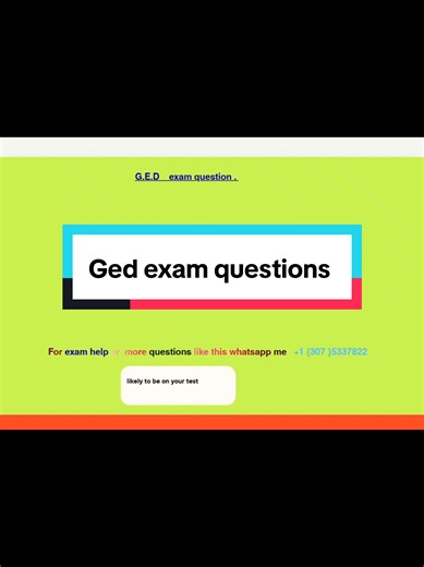 G.E.D exam question , what's the Answer? #gedmath #ged #gedsocialstudies #PassGED