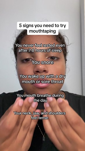mouth taping is essential for your health! If you’re experiencing any of the symptoms you should give mouth taping a try. If you struggle to breathe through your nose, we designed breathing strips that unblock any congestion causing you struggle to breathe through your nose. Mouth tape and breathing strips linked in my bio!