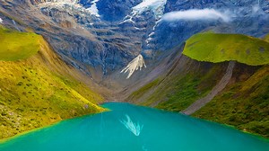 The Andes and Humantay Lake from above