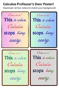 Calculus Classroom Door Poster | Fun Math Decor (printable JPG) - Etsy UK