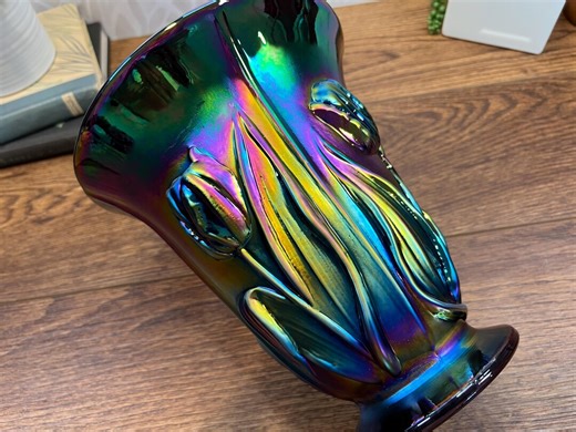Fenton Amethyst Carnival Glass Tulip Vase - Iridescent Finish - Etsy