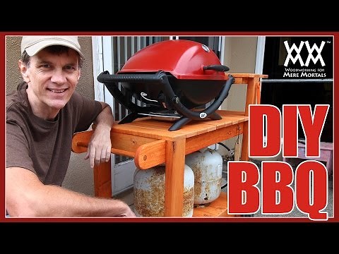 DIY Barbecue Grill Cart. Build it yourself! Easy woodworking project.