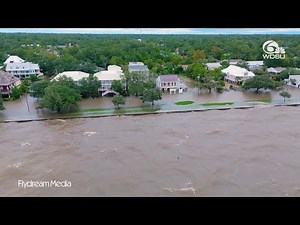 Watch: Drone video shows flooding in Mandeville after Hurricane Francine