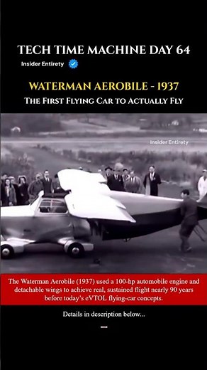 1937 -Flying Car that Flew 🤯 | Waterman Aerobile Before eVTOLs ✈️🚗 #tech #engineering #new