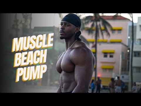 INTENSE BEACH WORKOUT AT MUSCLE BEACH MIAMI