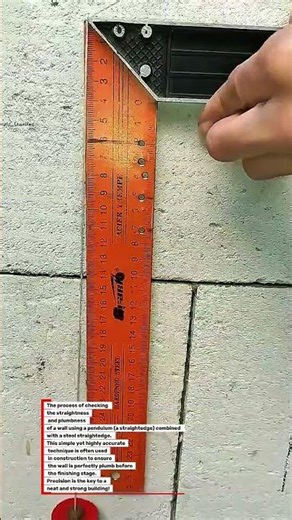 Wall Straightness Checking Technique with a Pendulum and Precision Square Ruler #shorts