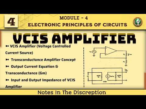 4 VCIS AMPLIFIER Output Current Ideal & Practical, Transconductance, Zin,Zout Explained | Module 4