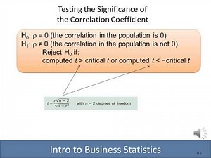 Business Statistics Lesson 13: Correlation and Linear Regression