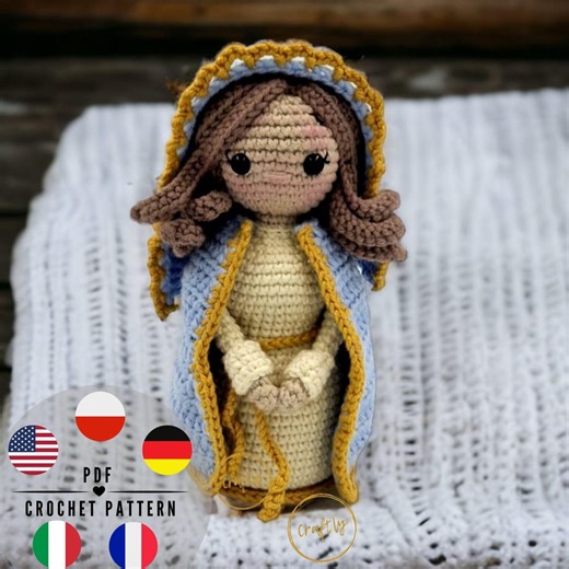 Virgin Mary Crochet Pattern PDF – Amigurumi Mary Doll – Nativity Crochet Pattern – Religious Crochet – Christian Gift – Instant Download - Etsy UK