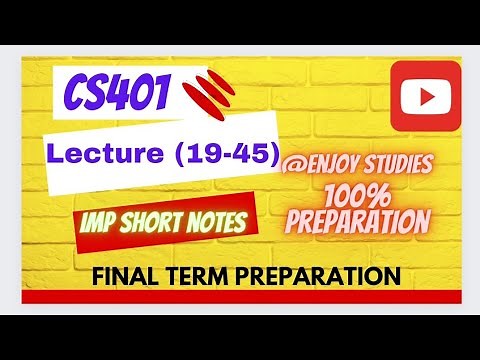 CS401 final term preparation || Lecture (19-45) || important short notes ||
