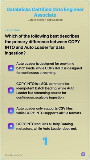 Databricks Certified Data Engineer Associate: Which of the following best describes the primary diff