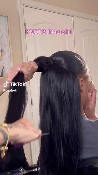 Half Up Half Down Knot Bun Tutorial