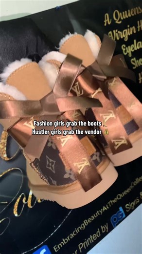 Some of y’all buying the boots 👢… others buying the vendor and flipping them for the bag 💅💸 Either way, get in while it’s HOT — LV x UGG boots $25 OFF   my exclusive UGG vendor inside the Designer List 🔥 #uggseason #fallfashion #sidehustlesformoms #baddieonabudget #uggboots