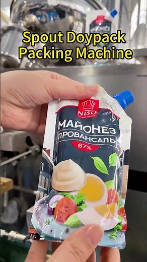 HFFS Spout Pouch Machine: Precise Corner Spout Attachment for Mayonnaise
