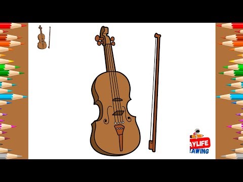 How to Draw a Violin step by step