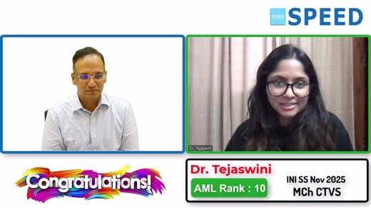 AML Rank 10,INI SS Nov 2025,MCh CTVS,Dr. Tejaswini |SPEED| 📲 Scan & Register | Limited Seats! Click here for Registration https://www.speedlearningapp.com/ For assistance call 📱 Mobile: 9840077508 | Dr Vinayak Senthil kannabiran