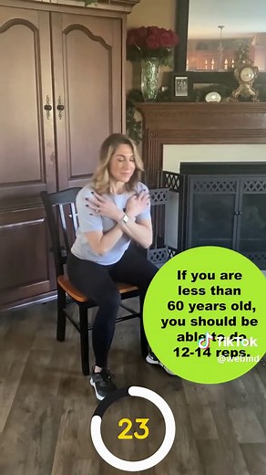 Here's a simple test to assess your endurance and leg strength #chairtest #chairtests #strengthtest #legstrength #legstrengthtest #getmoving #healthyliving #webmd